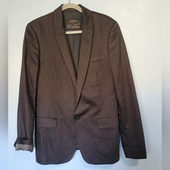 Allsaints Spitalfields Jacks Place Cotton Linen Men's Blazer in Black Size 40 - Picture 1 of 15